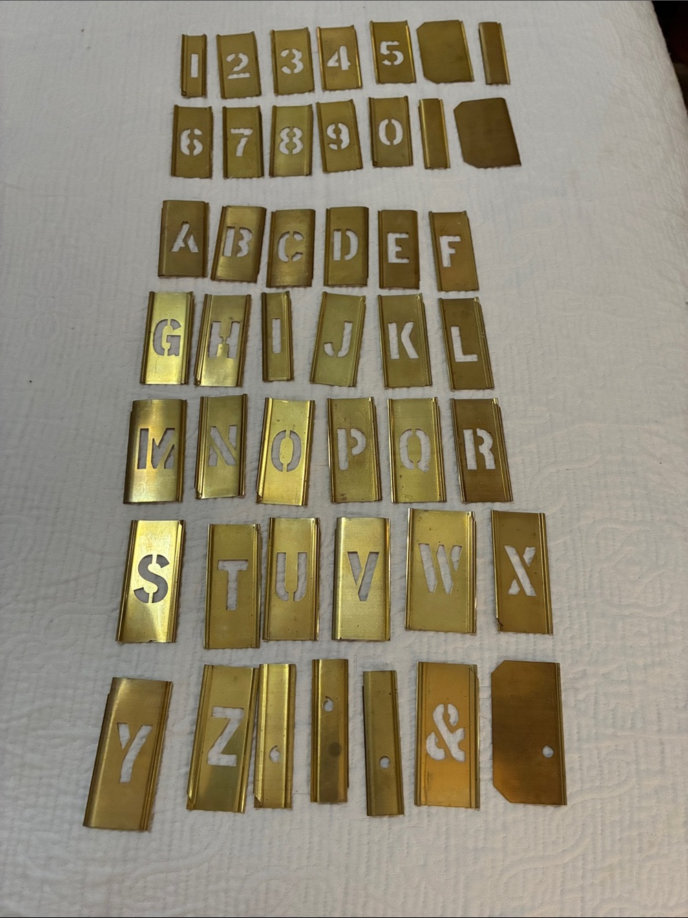 Vintage mid century high quality brass stencils (Hanson)